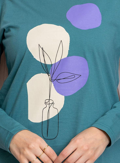 Green Olive Printed Long - Sleeve Design 3 - Khotwh
